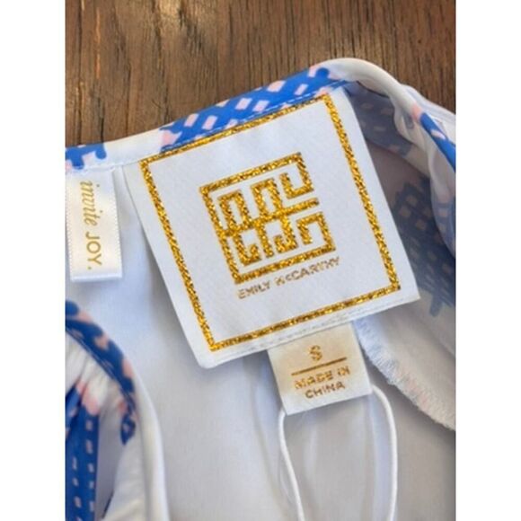 🎨 NWT Emily McCarthy Blue Polka Dot Long Sleeve Dress - Size S- gorgeous 🎨 - Picture 8 of 14